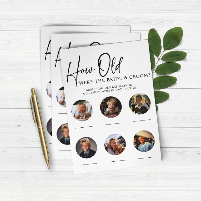 PAPEL Jogo de Recepção: Quantos Anos Tinham os Noi (PAPER How Old Were the Bride and Groom Wedding Reception or Engagement Party Game)