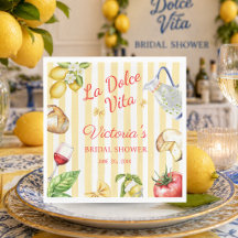 La Dolce Vita Chá de Noiva Italiano Guardanapo de 