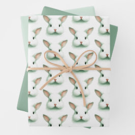 Papel macio de molho de cor aquosa de coelho verde