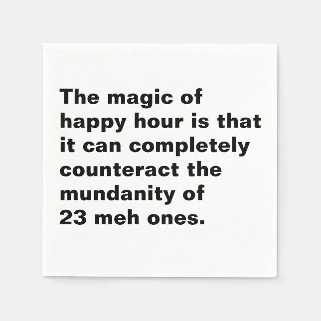 Papel Magia de guardanapo de cocktail Happy Hour (Frente)