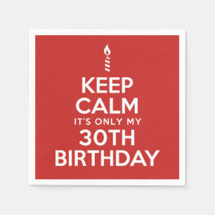 Papel Mantenha guardanapo calmos do aniversário de 30