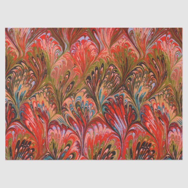 PAPEL MARCADO,PADRÃO DE PAZ AZUL ABSTRATO VERMELHO (Frente )