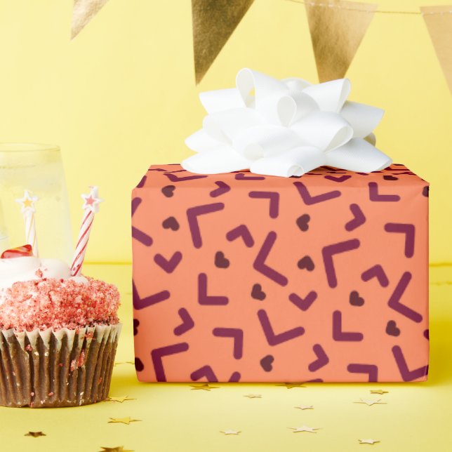 Papel moderno de embrulho de presente da moda (Festa de aniversário)