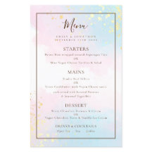 PAPEL | Molas de água cor-de-rosa Menu Casamento