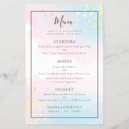 PAPEL | Molas de água cor-de-rosa Menu Casamento