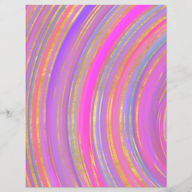 Papel multicolorido e Dourado no livro de texto (Frente)