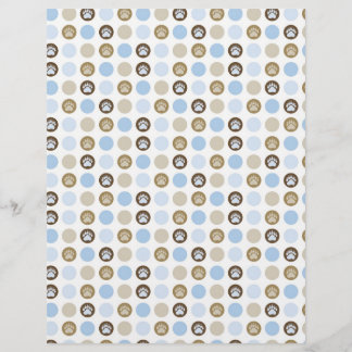 Papel no Scrapbook do Boy Paw Print Bolinhas