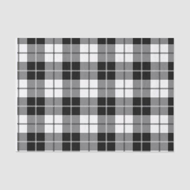 Papel no tecido de verificação da Xadrez em preto- (Frente )
