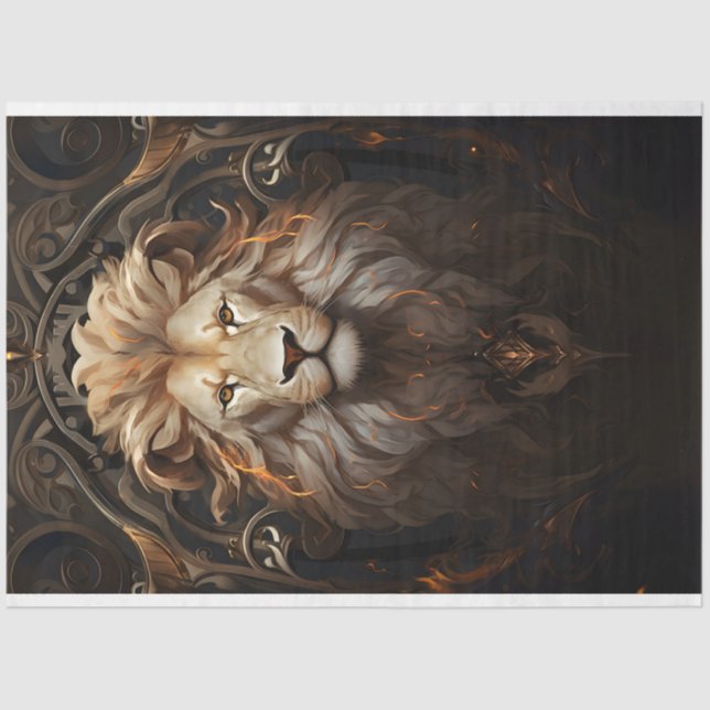 Papel no Tecido Lion do ornamentado (Frente )