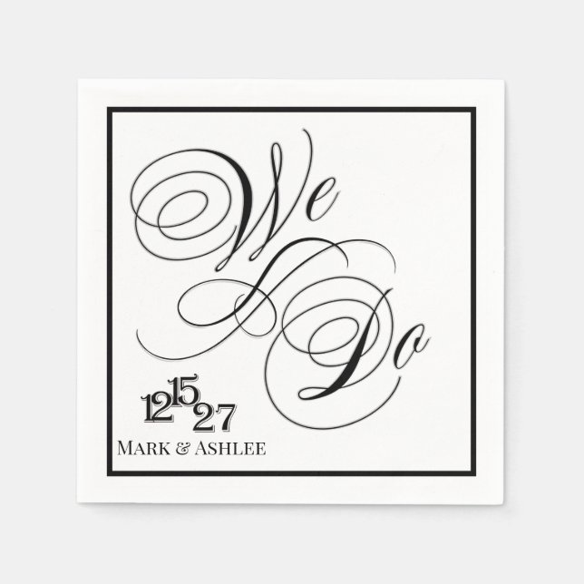 Papel Nós Fazemos Guardanapo de Casamento Personalizado (Frente)