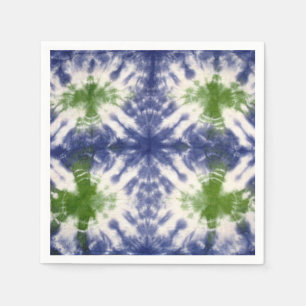 Papel O laço do azul e do verde tinge os guardanapo de
