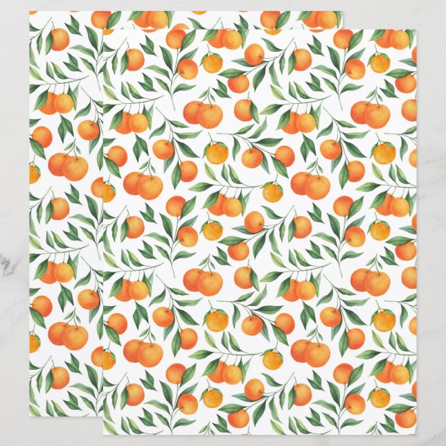 Papel Oranges para Álbum de Recortes (Frente/Verso)