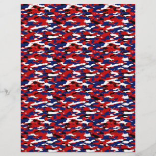 Papel origami camuflado vermelho branco e azul