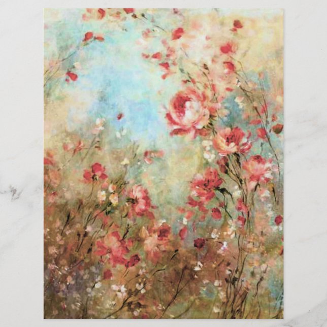 Papel origami floral rosa vintage (Frente)
