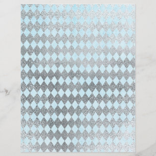 Papel Padrão de Diamante Azul e Prata