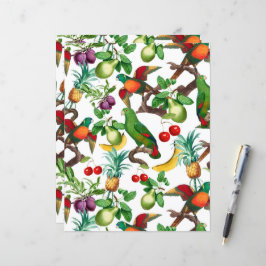 Papel-papa-papa-papelão sobre Frutas tropicais e a