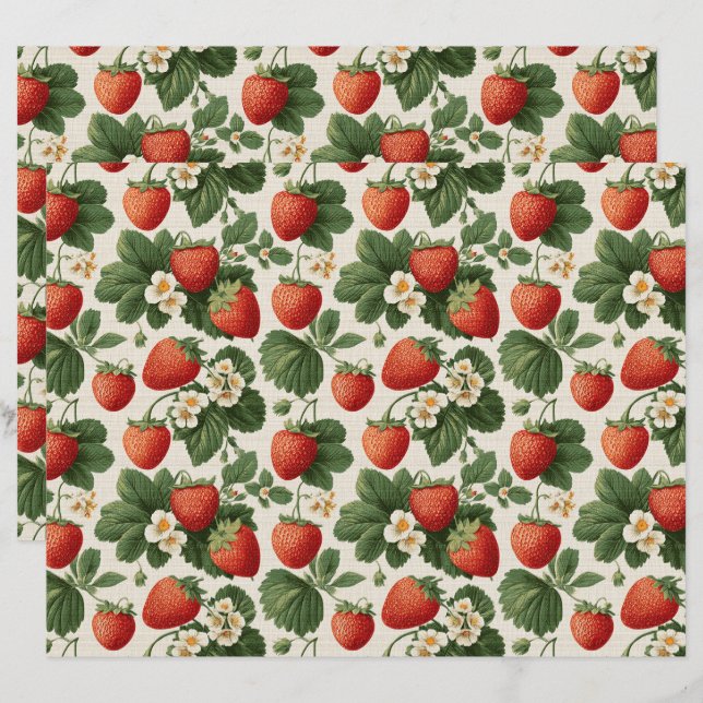 Papel-papa-papa-rabo-de-morango Vintage (Frente/Verso)