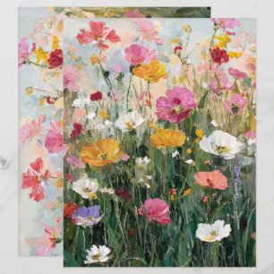 Papel para a pintura a óleo de flor selvagem