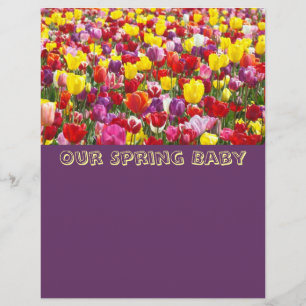 Papel para Álbum de Bebê de Primavera Flores de Tu