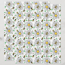 Papel para Álbum de Recortes Abelhas & Margaridas