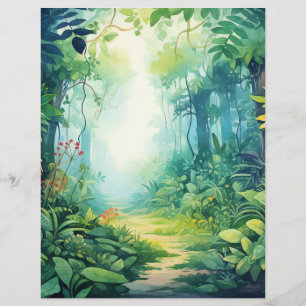 Papel para Álbum de Recortes Aventura na Floresta 
