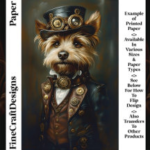 Papel para Álbum de Recortes CJ1 Retrato de Yorkie