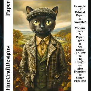 Papel para Álbum de Recortes CM2 Retrato de Gato n