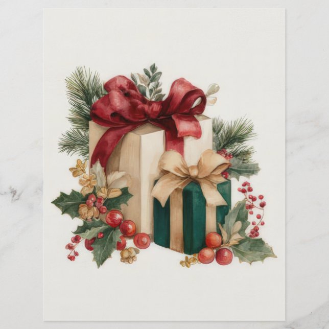 Papel para Álbum de Recortes de Presentes de Natal (Frente)