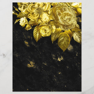 Papel para álbum de recortes de rosas douradas e m