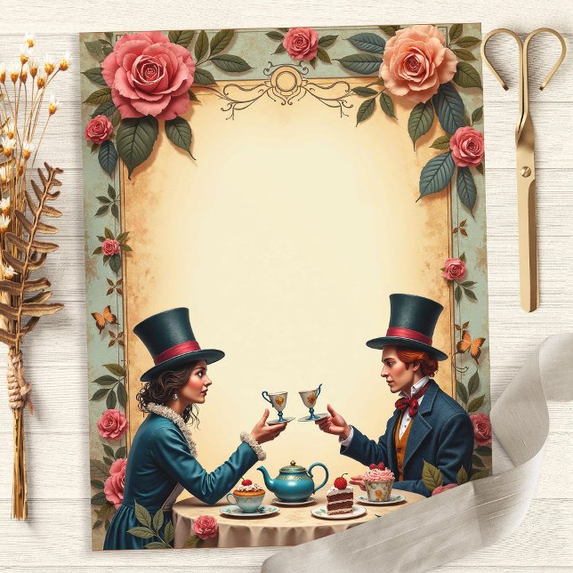 Papel para Álbum de Recortes do Chá da Alice com o (Criador carregado)