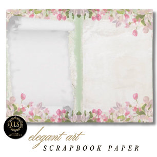 Papel para Álbum de Recortes – Efêmera Floral Vint