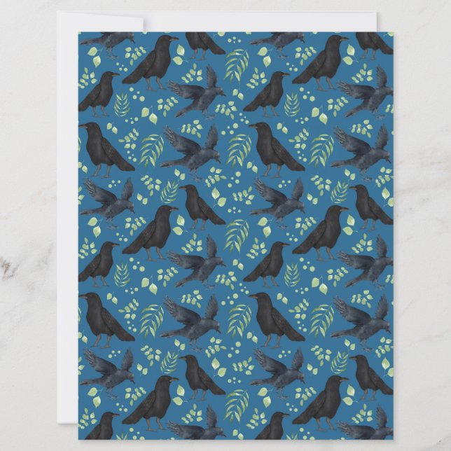 Papel para Álbum de Recortes Raven em Azul (Frente)