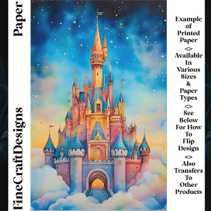 Papel para Álbum de Recortes Watercolor Castle In