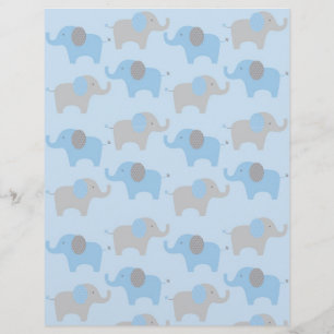 Papel para bebê elefante de Cinza azul