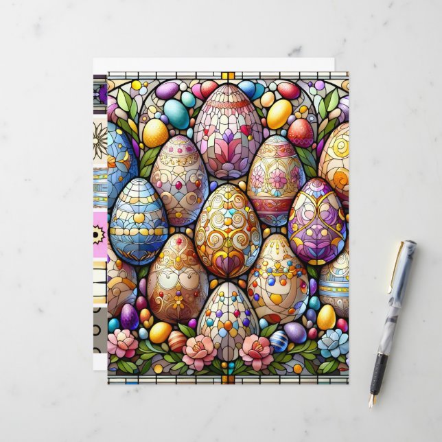 Papel para modelar em Páscoa de vidro temperado (Frente/Verso In Situ)