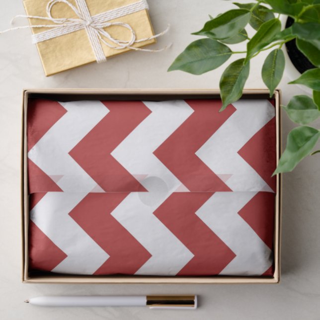Papel para o Tecido Red White Zigzag (Presente)