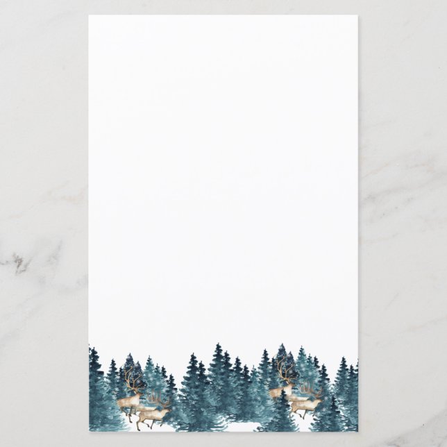 Papel para papelaria das florestas de inverno (Frente)