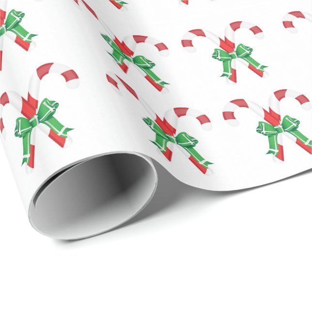 Papel para presentes de Natal Candy Cane (Ponta do rolo)