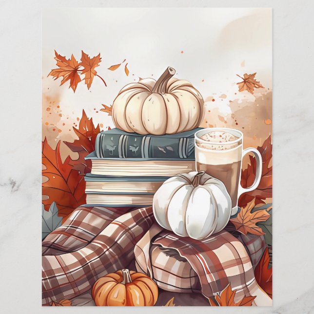 Papel para raspagem de abóbora de abóbora de queda (Frente)