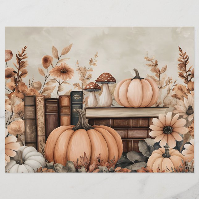 Papel para raspagem de abóbora de abóbora de queda (Frente)