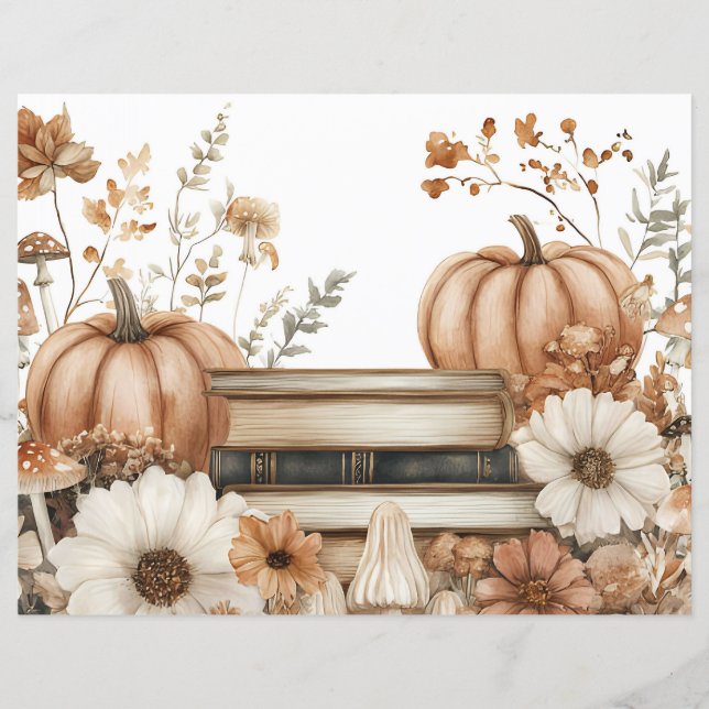 Papel para raspagem de abóbora de abóbora de queda (Frente)