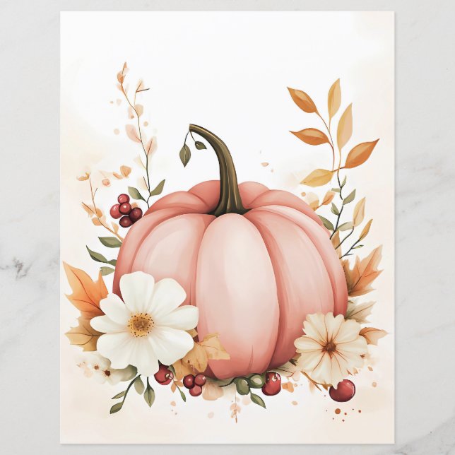 Papel para raspagem de abóbora de abóbora de queda (Frente)