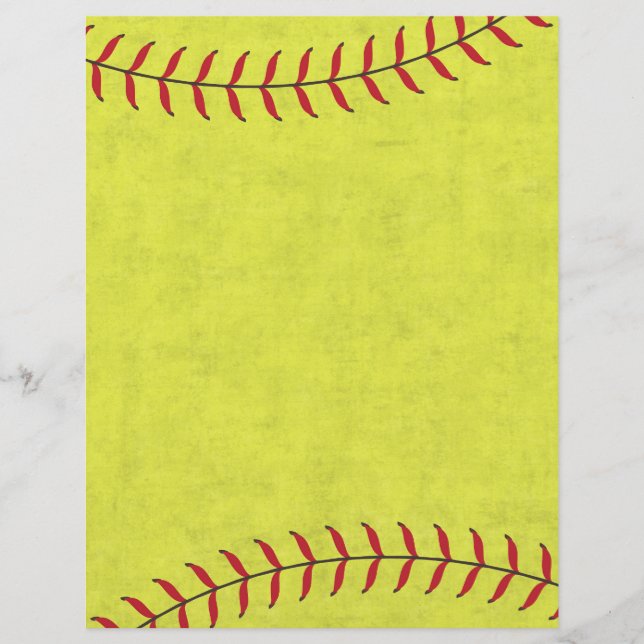 Papel para raspagem de softball com juntas vermelh (Frente)