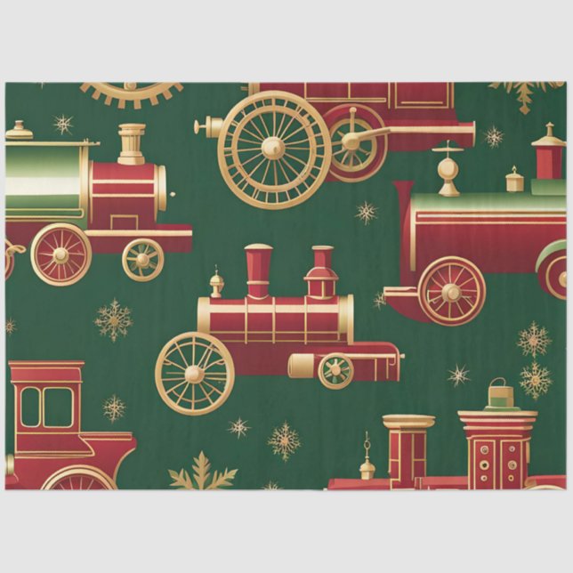 papel para tecidos da locomotiva do christmas stea (Frente )