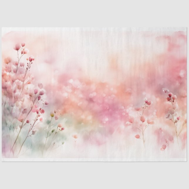 Papel para tecidos de flor silvestre, rosa (Frente )