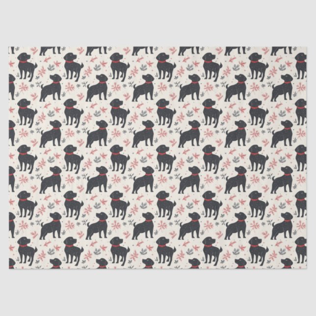 Papel para tecidos de Natal preto (Frente )