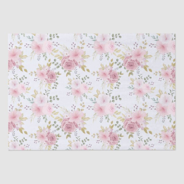 Papel para tecidos de padrão floral (Frente )