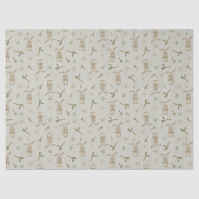 Papel para tecidos de primavera Bunny (Frente )