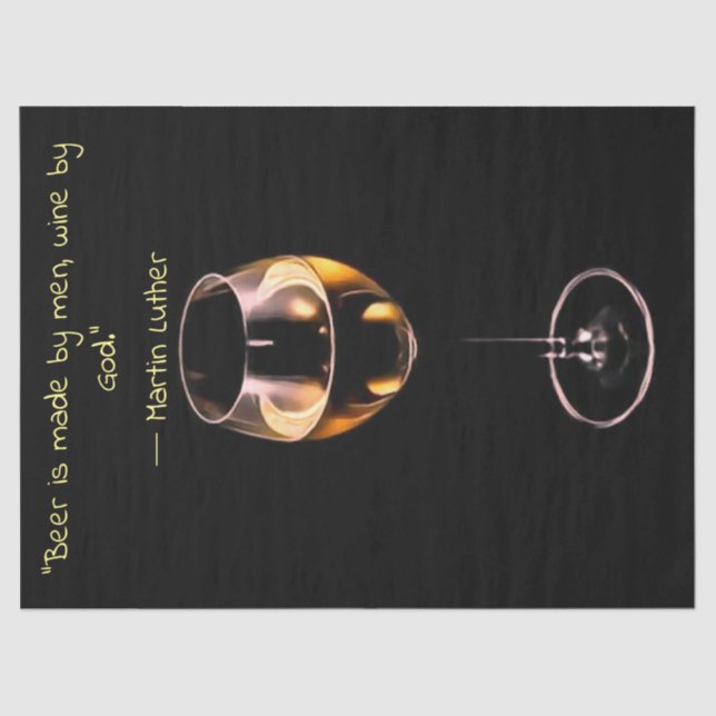 Papel para tecidos de vinho com citação de Martin  (Frente )