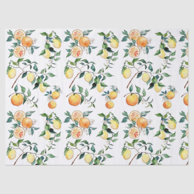 Papel para tecidos e desligamento - Laranjas e lim (Frente )